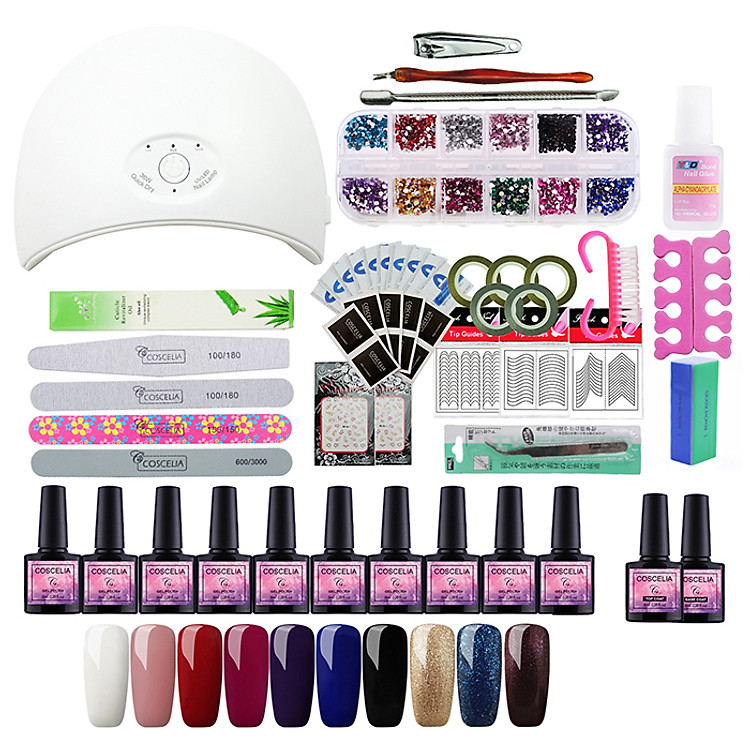Máy Sấy Khô Sơn Móng LED UV + Bộ Dụng Cụ Làm Móng Coscelia