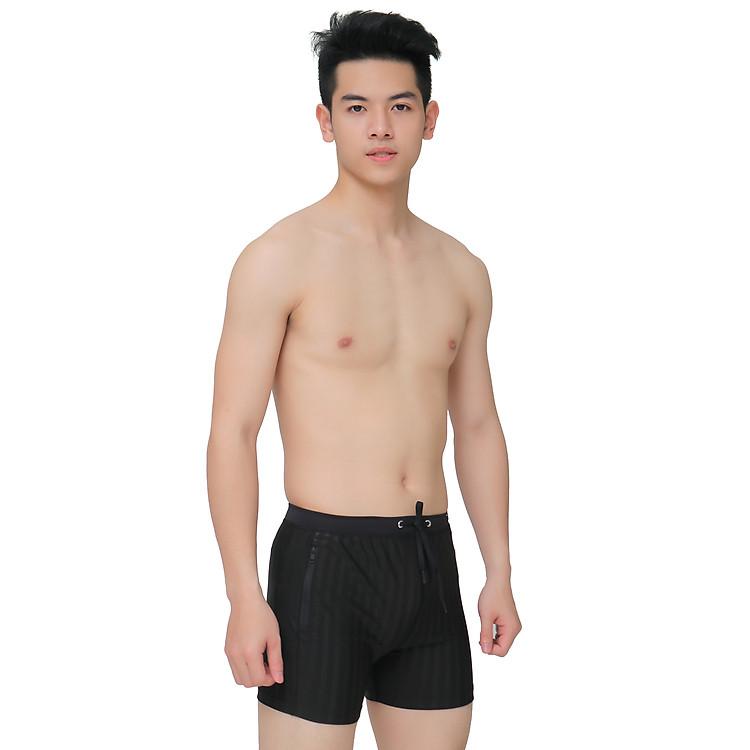 Quần bơi nam cao cấp Narsis Q0004 màu kẻ đen
