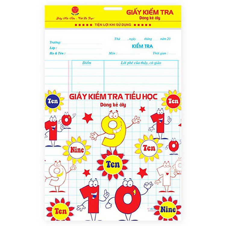 Giấy Kiểm Tra Tiểu Học Hải Tiến (15 tờ)