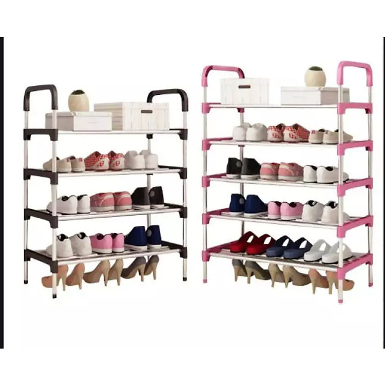 Kệ Để Giày Dép 05 Tầng Khung Inox, Giá Để Giày Inox 05 Tầng, Chắc Chắn, Kệ Sách, Kệ Để Đồ Tiết Kiệm Diên Tích ( Giao Màu Ngẫu Nhiên )