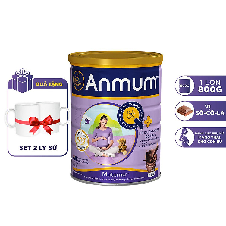 Sữa Bột Anmum Materna Chocolate 800g - Tặng ly Đảm bảo Giá tốt - Hình ảnh 2