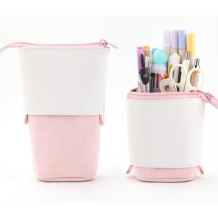 Hộp đựng bút đứng có thể thu gọn – HỒNG