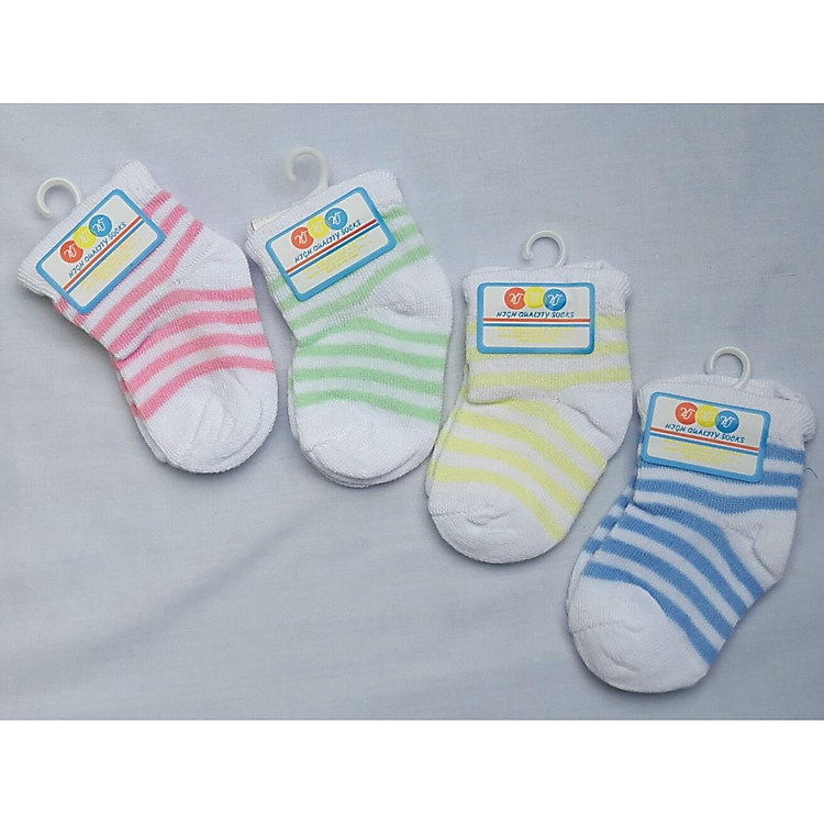 SET 3 ĐÔI VỚ SƠ SINH SỌC LEN COTTON size 0-6 tháng
