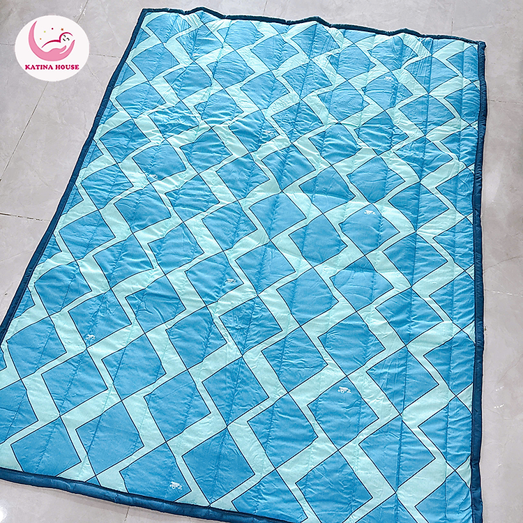 Nệm trải sàn mỏng cho bé nằm chơi, nệm văn phòng, du lịch, vải Cotton thoáng mát