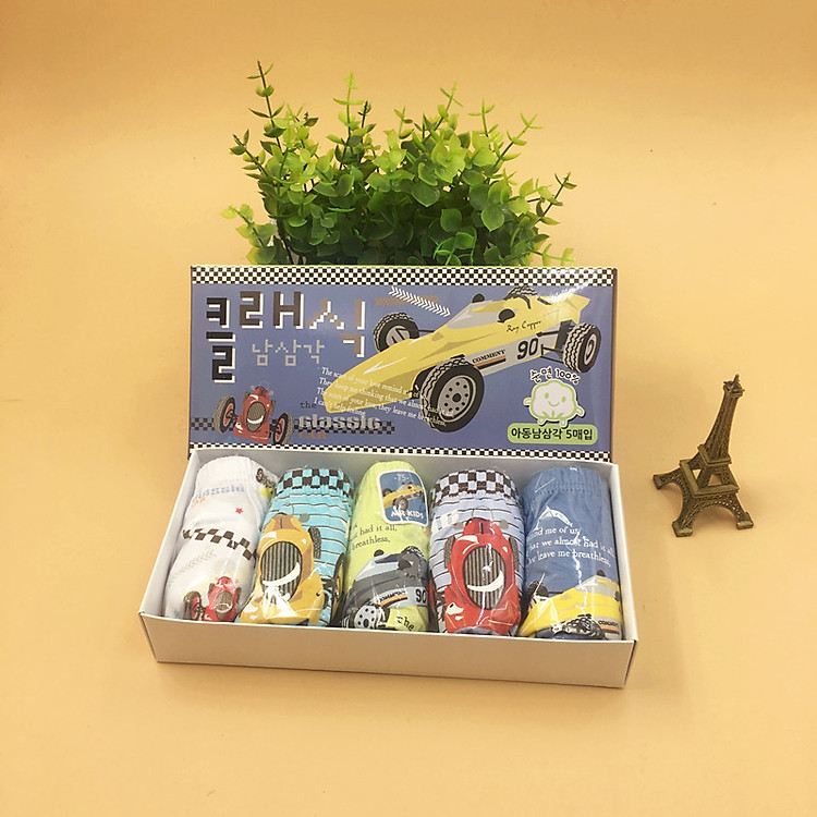 Set 5 quần lót bé trai cotton cao cấp các size cho bé 3-12 tuổi