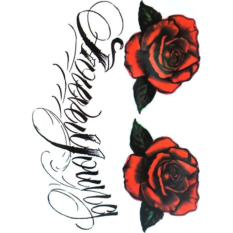 Hình Xăm Dán Hoa Chữ QSA261