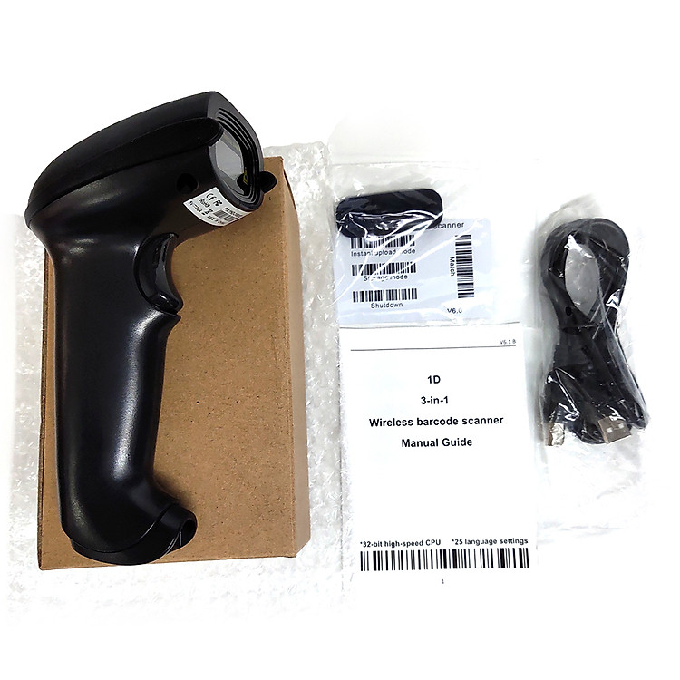 Máy quét mã vạch bluetooth không dây 1D máy scan barcode kết nối được với điện thoại, máy tính, có bộ nhớ trong lưu trữ - máy quét barcode - Đầu đọc mã vạch cầm tay không dây hiệu quả cho các siêu thị kho hàng tài xế