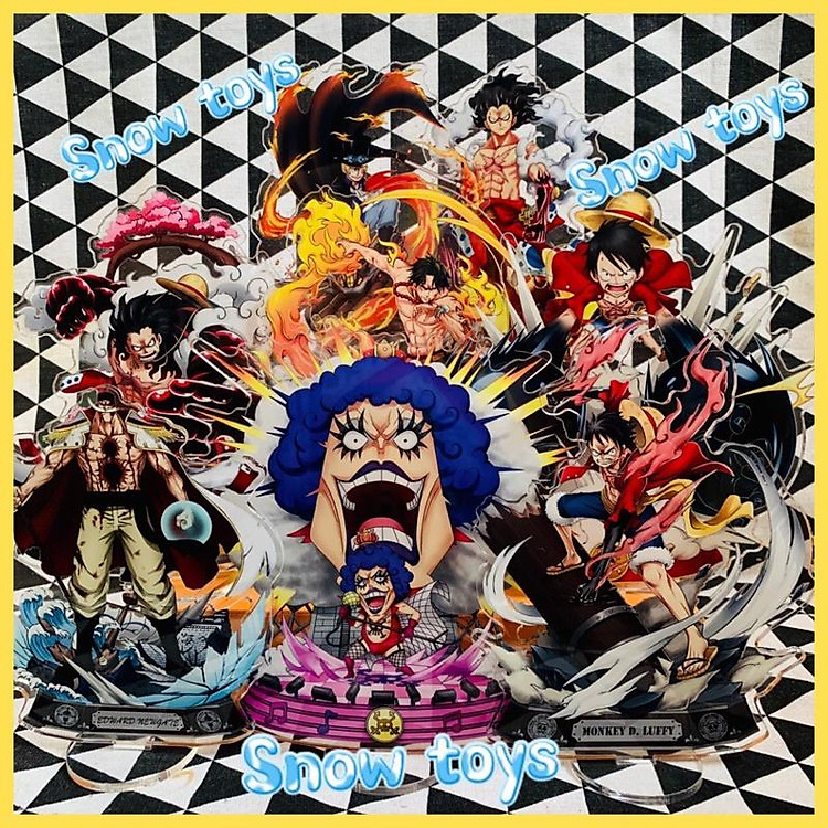 Mô Hình Tượng Standee Acrylic Mica - One Piece - Luffy Gear Sabo Ace Big Mom Râu Trắng Boa Hancock - 16cm