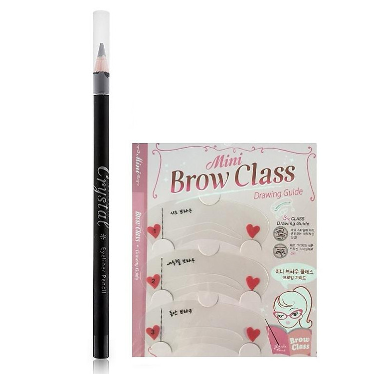 Combo 1 bút kẻ mắt beauskin Hàn quốc + 1 bộ khuôn mày ( 3 khuôn)