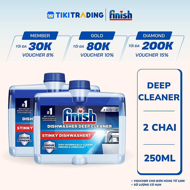 Dung Dịch Tẩy Rửa Máy Rửa Chén Bát Finish Dishwasher Deep Cleaner