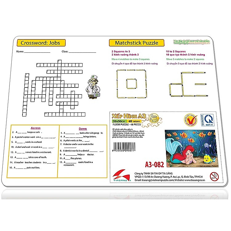 Tranh xếp hình Tia Sáng: Nàng tiên cá Chính hãng Giá tốt - Hình ảnh 2