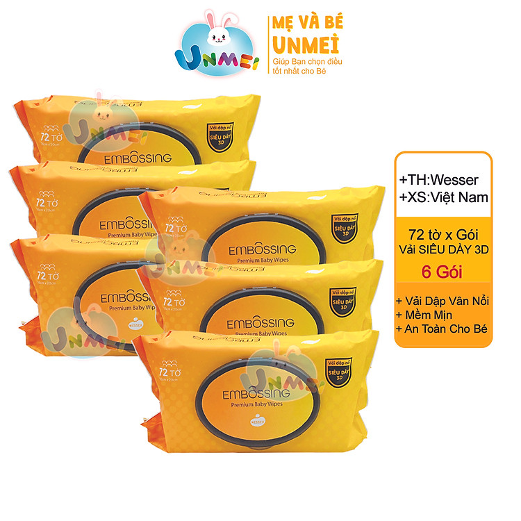 Combo 6 Gói Khăn Ướt Wesser Uy tín Giá tốt