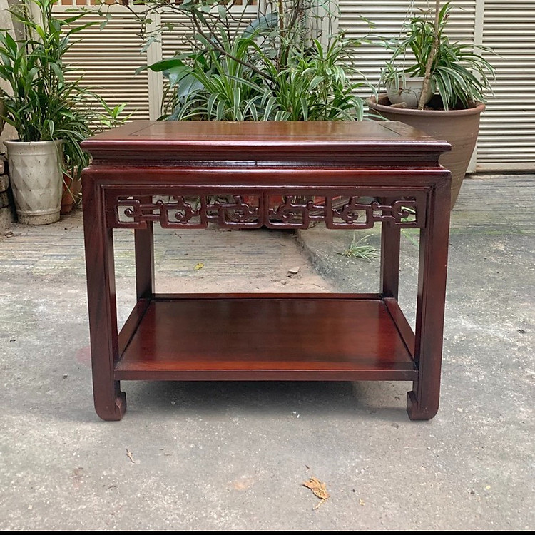 đôn gỗ chữ nhật kê tượng - bình hoa 50cm