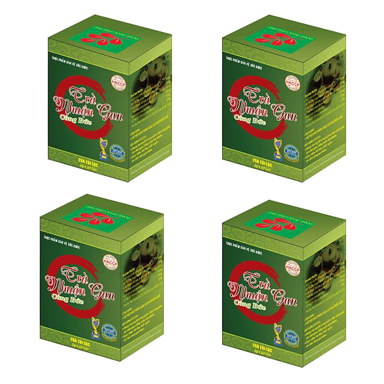 Combo 4 hộp Trà nhuận gan Công Đức hỗ trợ chức năng gan, hạ men gan, phòng chống xơ gan