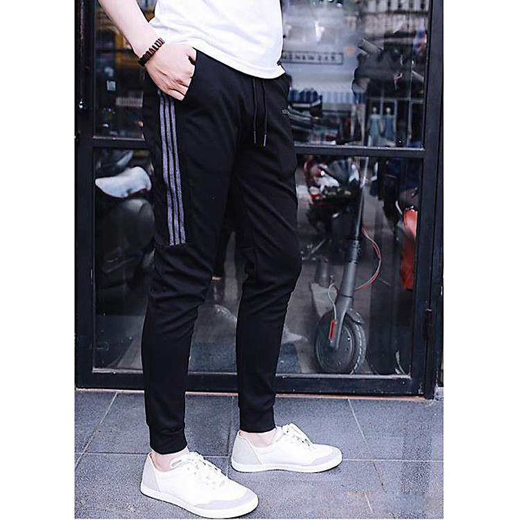 Quần Thể Thao Nam Đen Sọc Dáng Ôm SOCLUNG03