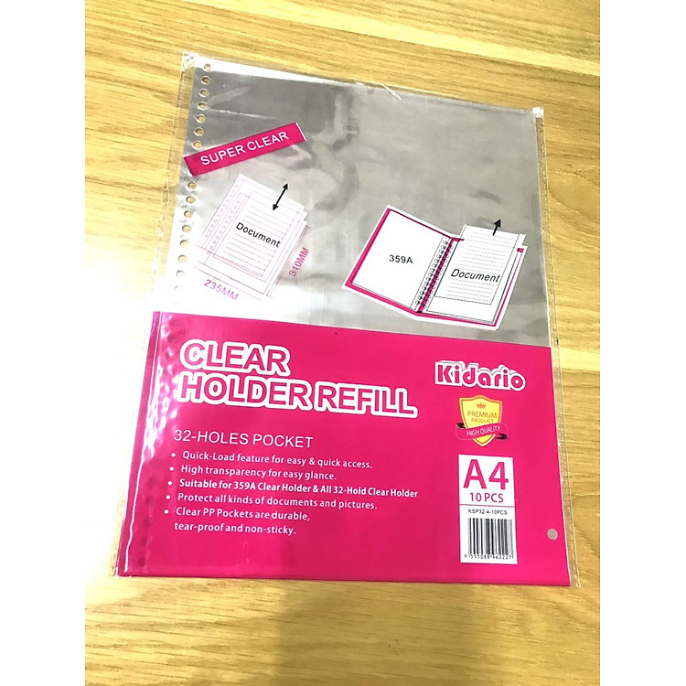 Bìa Lỗ A4 32 Lỗ Kidario (10 chiếc)