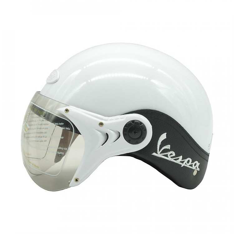 Mũ Bảo Hiểm 1/2 Canary Vespa Có Kính (Kính Khói)