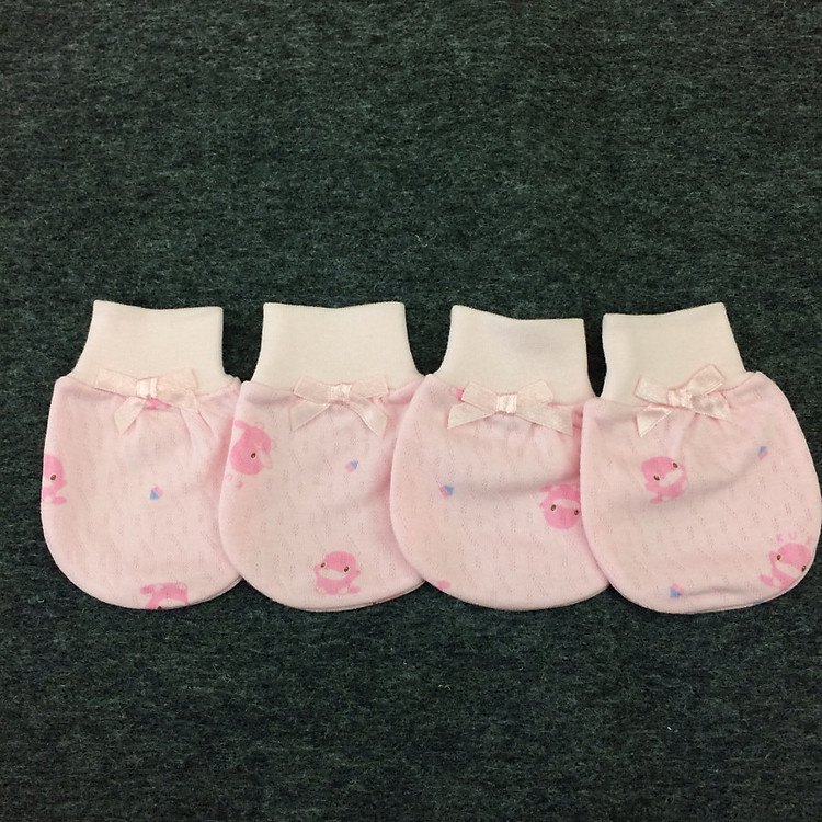 Bao tay sơ sinh cho bé màu hồng set 2 đôi - KU2346H