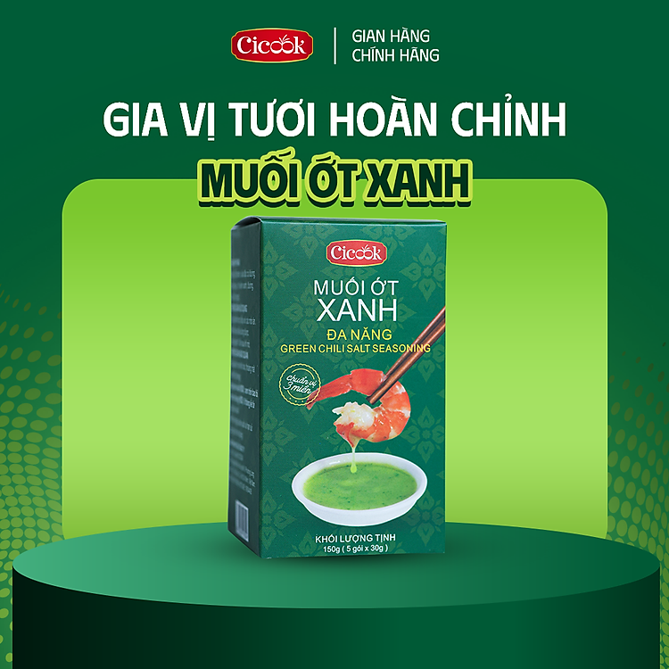 Hộp Xốt Chấm Muối Ớt Xanh Đa Năng Cicook (5 Gói tặng 1) 210G