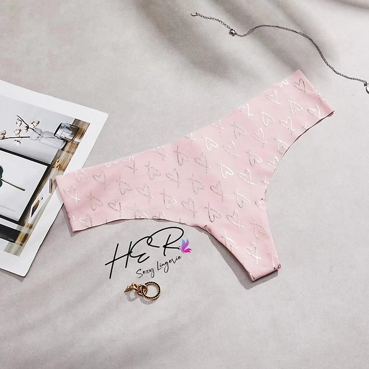 Quần Lót Lọt Khe Cotton Xốp Không Viền Hình Hoạ P100