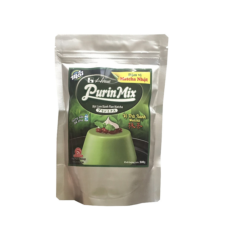 Bột làm bánh Flan Nhật Bản vị Trà Xanh PurinMix 500g