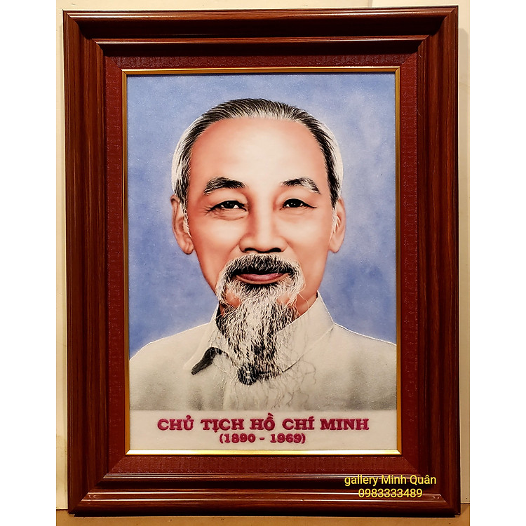 CHÂN DUNG CHỦ TỊCH HỒ CHÍ MINH chế tác bằng đá tự nhiên 100%