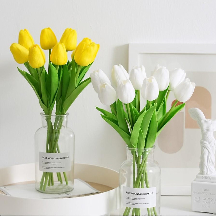 Bông Hoa Tulip Nhân Tạo Trang Trí Đẹp Mắt hoa giả decor trang trí nhà lọ hoa giả để bàn H02
