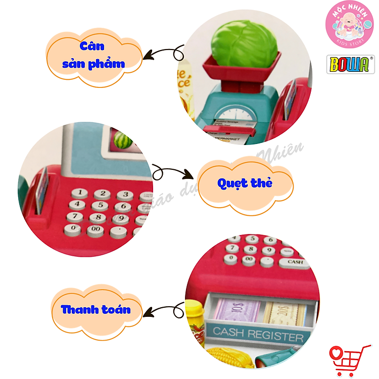 Mua Đồ chơi siêu thị Bowa 8352A - Quầy thanh toán Chính hãng Giá rẻ - Hình ảnh 5