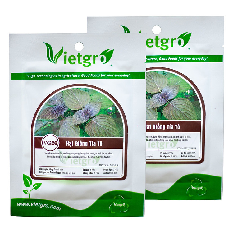 Combo 2 Gói Hạt Giống Tía Tô Vietgro VG26 (Gói 5gr)