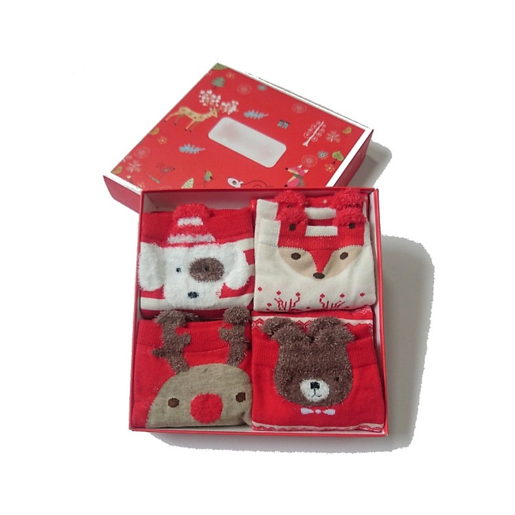 Hộp 4 đôi tất len Giáng Sinh Phiên bản giới hạn - Tặng kèm 01 sổ tay