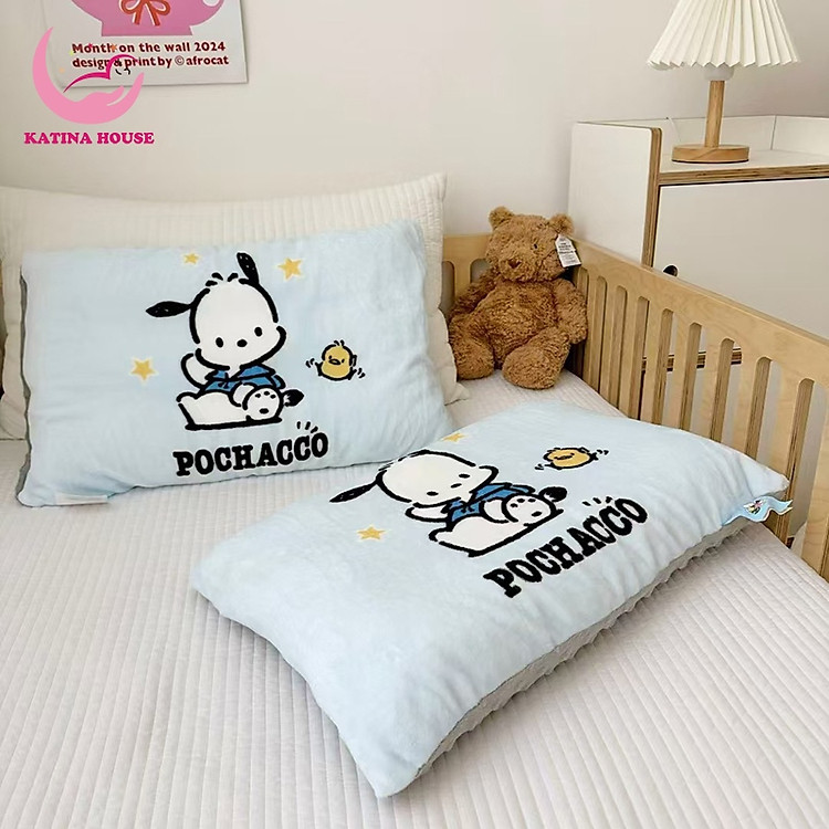 Gối nhung cho bé Katina House, 30x45cm cho bé 1-5 tuổi, gối mềm mại thoáng mát
