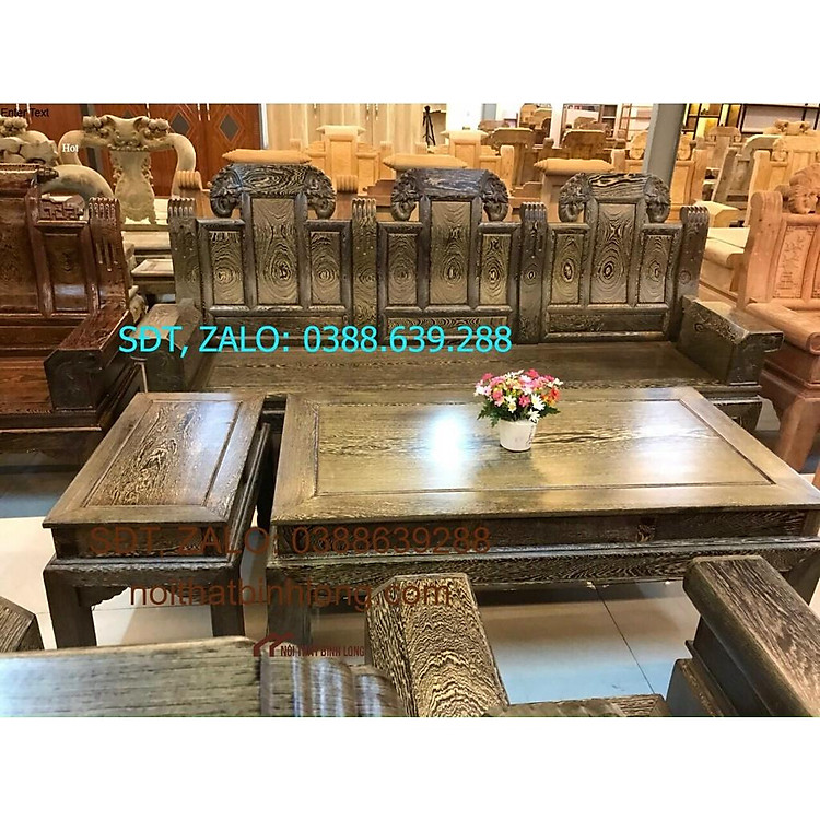 Bộ bàn ghế gỗ mun phòng khách sang trọng