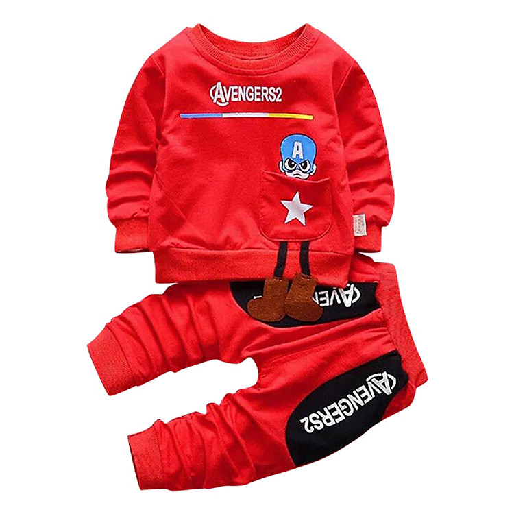 Bộ Quần Và Áo Mẫu Avengers2 Đỏ - Chất Da Cá