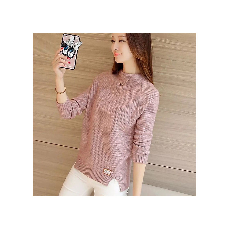 Áo Len Nữ Dài Tay Cổ Tròn Thời Trang