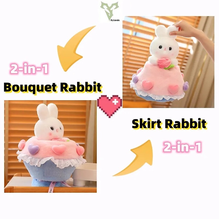Thú nhồi bông thỏ váy cưới 2 trong 1 Chính hãng Giá rẻ - Hình ảnh 3