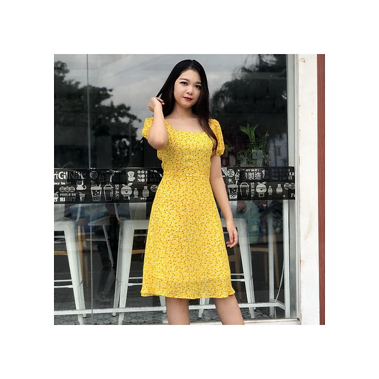 Đầm xòe voan họa tiết MS334