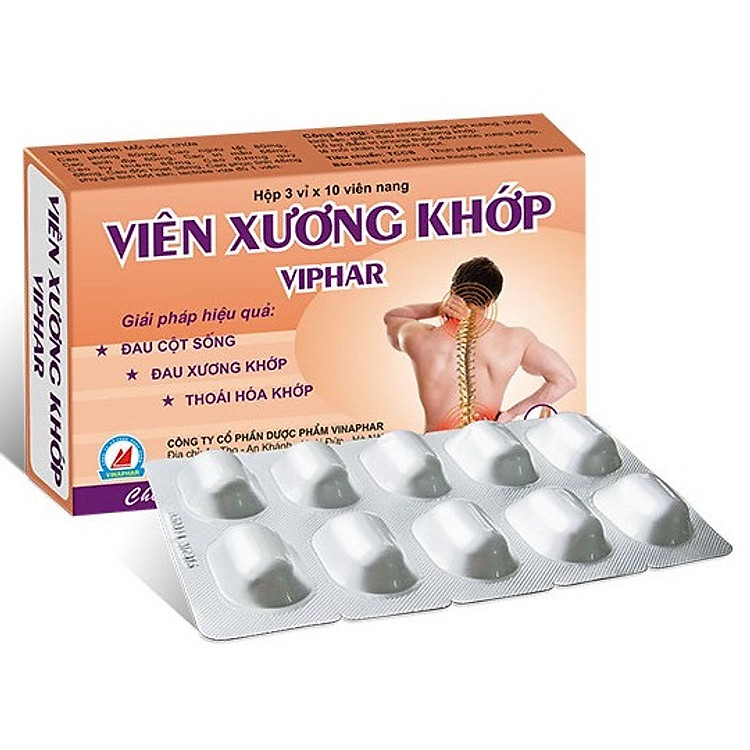 VIÊN XƯƠNG KHỚP Vinaphar- Hộp 30 Viên - Giảm Các Triệu Chứng Đau Nhức Xương Khớp, Tê Mỏi Chân Tay