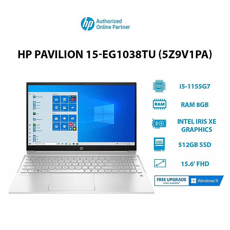 Laptop HP Pavilion 15-eg1038TU (5Z9V1PA) (i5-1155G7|512GB|15.6' FHD|W11) Hàng chính hãng
