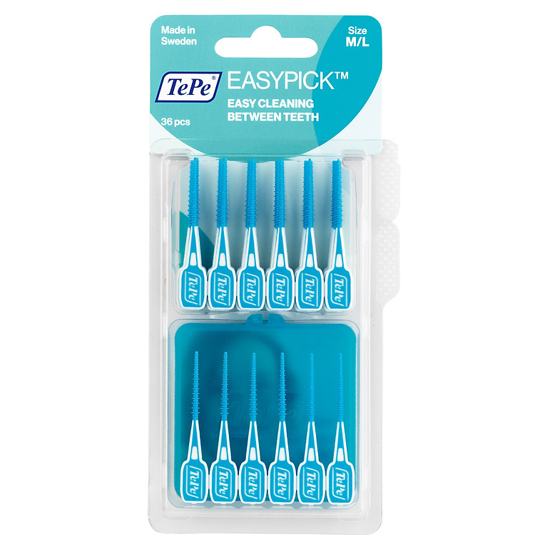 Tăm chải kẽ răng Tepe EasyPick M-L màu xanh hộp 36 cây