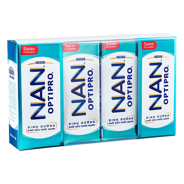 Lốc 4 Sữa Nước Nestle Nan Optipro (185ml/ Hộp)