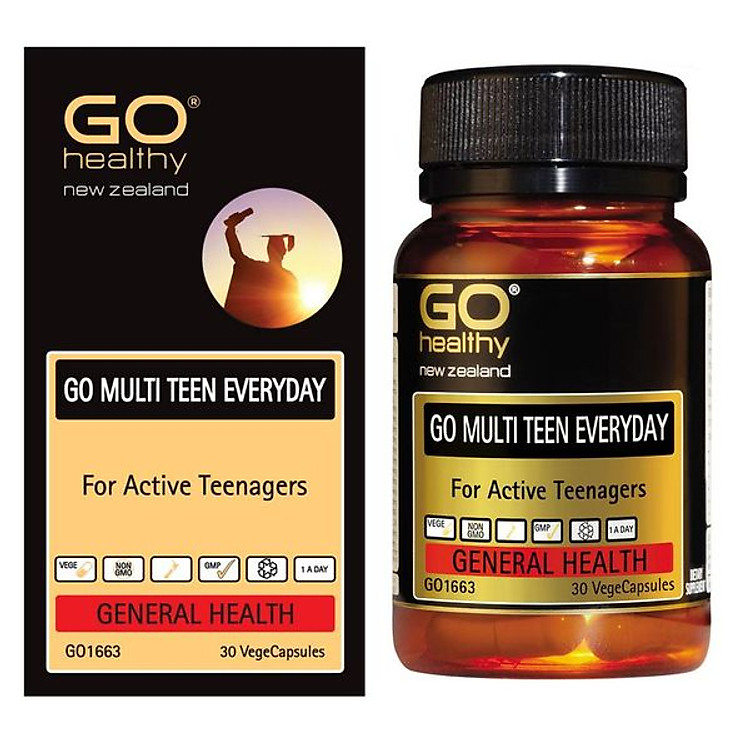 Viên uống cho tuổi teen nhập khẩu chính hãng New Zealand GO MULTI TEEN EVERYDAY (30 viên) bổ sung 32 vitamin, khoáng chất và một số dưỡng chất hỗ trợ duy trì và tăng cường sức khỏe cho trẻ ở tuổi tăng trưởng, tuổi dậy thì