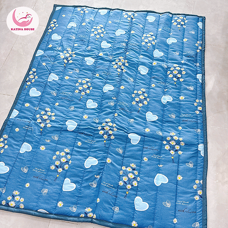 Nệm trải sàn mỏng cho bé nằm chơi, nệm văn phòng, du lịch, vải Cotton thoáng mát
