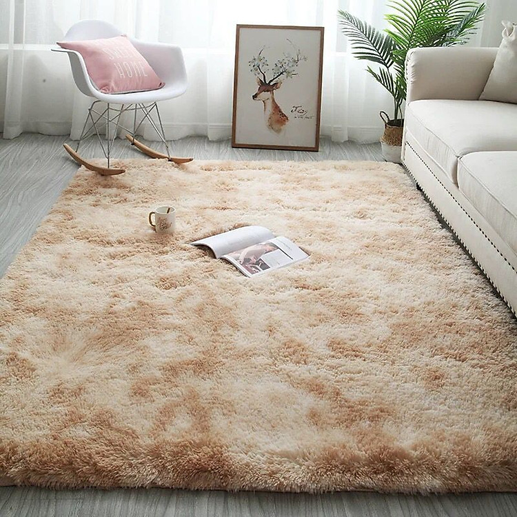Thảm trải sàn phòng ngủ lông xù vằn 160x100cm