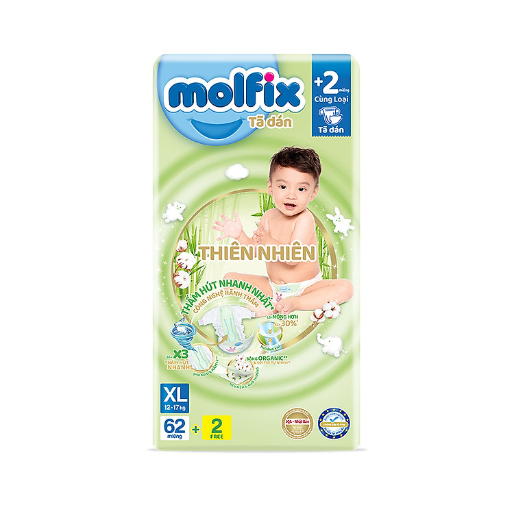 Tã Molfix Thiên nhiên Super Jumbo XL Chính hãng Ưu đãi - Hình ảnh 2