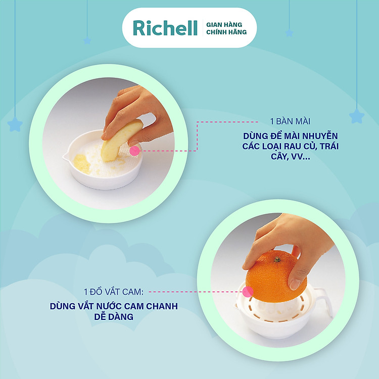 Bộ chế biến ăn dặm Richell Nhật Chính hãng Giá rẻ - Hình ảnh 5