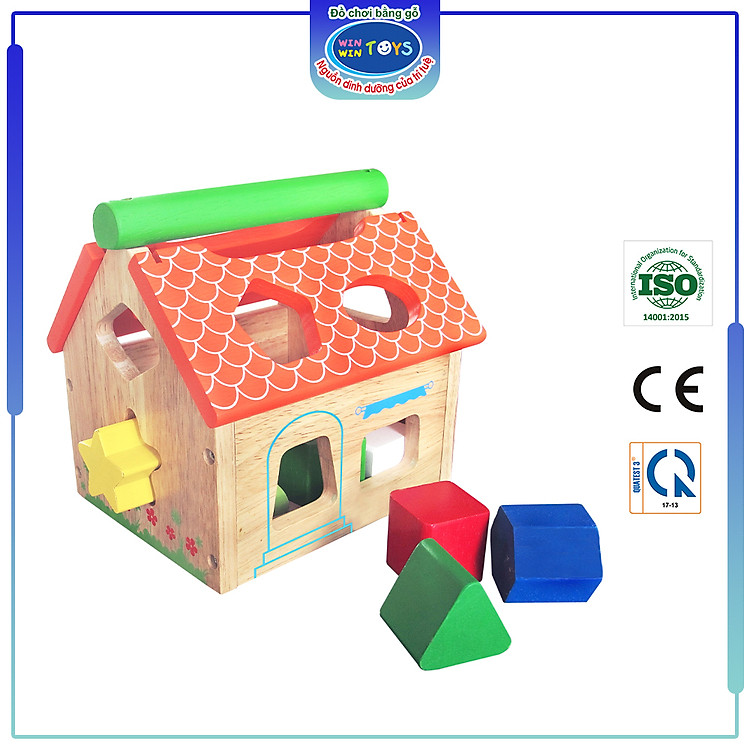 Mua tại Tiki: Đồ chơi gỗ Nhà thả 12 khối Winwintoys Chính hãng Tiết kiệm