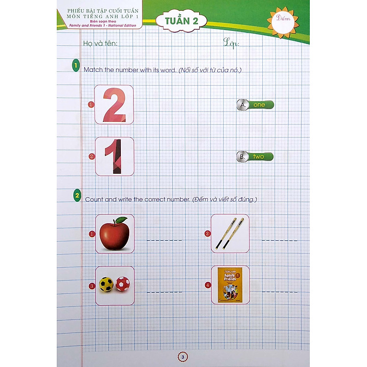 Phiếu Bài Tập Cuối Tuần Tiếng Anh 1 (Theo Family And Friends 1 - National Edition) - Ảnh 3