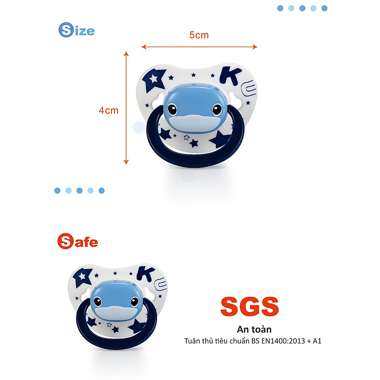 Ty Ngậm Silicone KUKU Cho Bé 0-6M Chính hãng Tiết kiệm - Hình ảnh 3