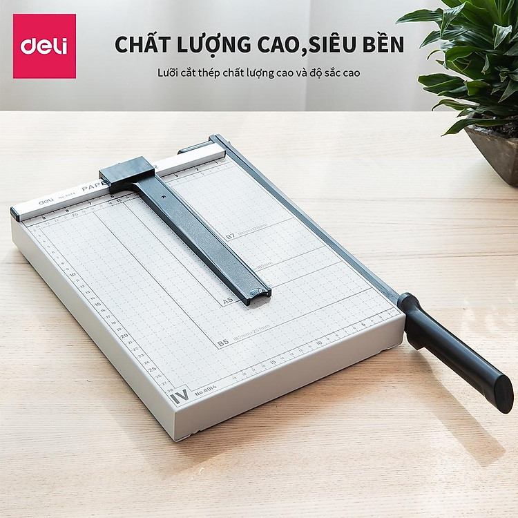 Mua Bàn cắt giấy A4 Deli - Điều chỉnh kích thước - Màu Trắng - Sản phẩm nhập khẩu - E8014 tại cửa hàng Hoành Gia 6 máy in A3 in bản vẽ AutoCad