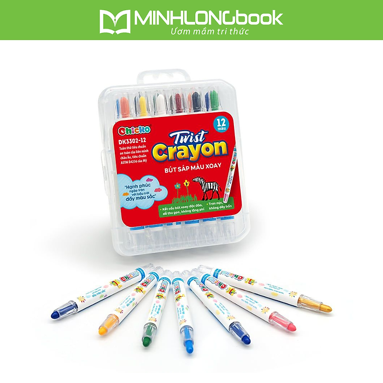 Bút Sáp Màu Xoay DUKA (12 màu)